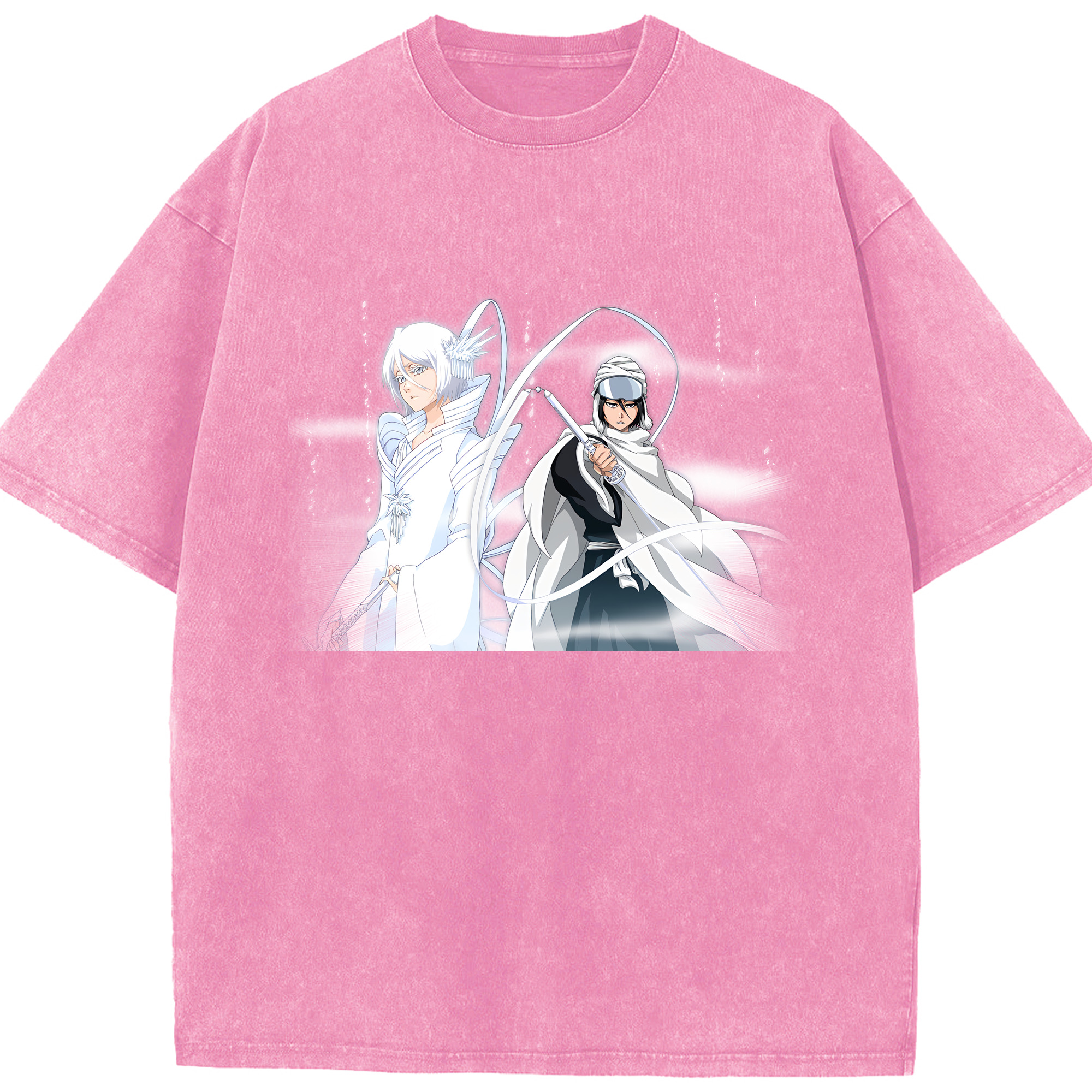 （画像用） ブリーチ 朽木ルキア BLEACH Kuchiki Rukia 綿100% ヴィンテージ風 半袖Tシャツ（フロントプリント）